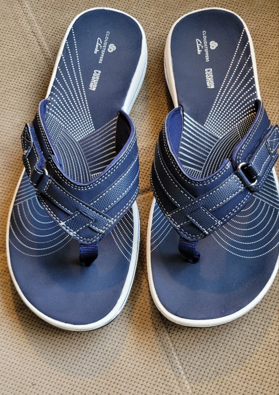 Cloud-steppers By Clarks In Navy Blue, White & Silver Details.